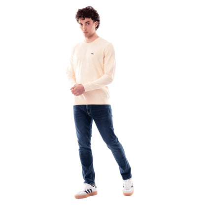 LACOSTE Maglione Uomo Giallo Vaniglia in Cotone Organico