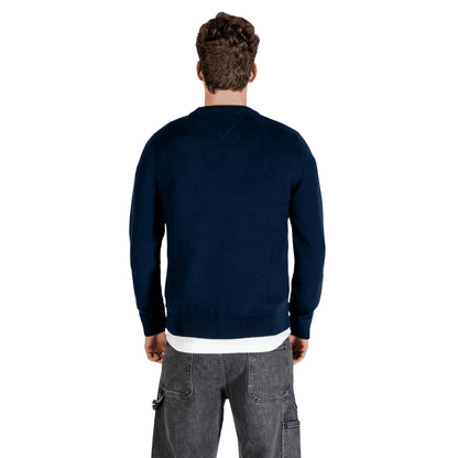 TOMMY HILFIGER Jeans Maglia Uomo Blu Cotone Organico Maniche Lunghe