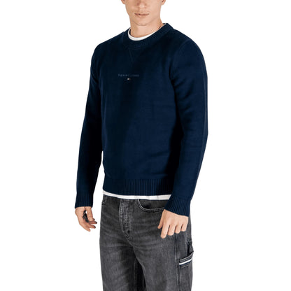 TOMMY HILFIGER Jeans Maglia Uomo Blu Cotone Organico Maniche Lunghe