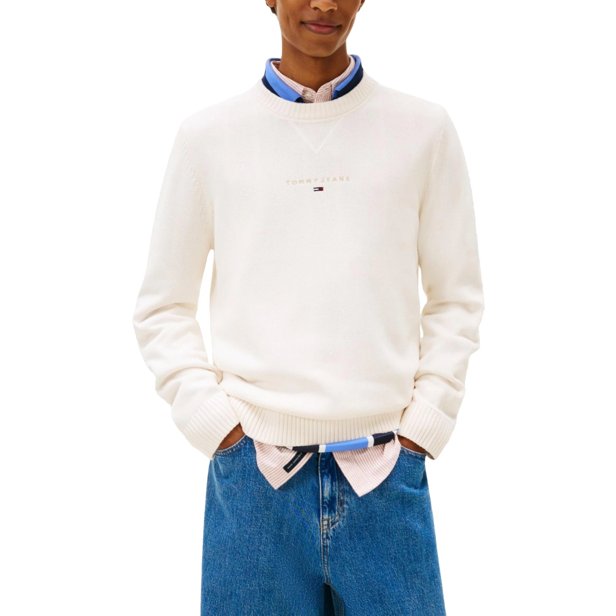 TOMMY HILFIGER Maglione Uomo Cotone Rigenerato Girocollo