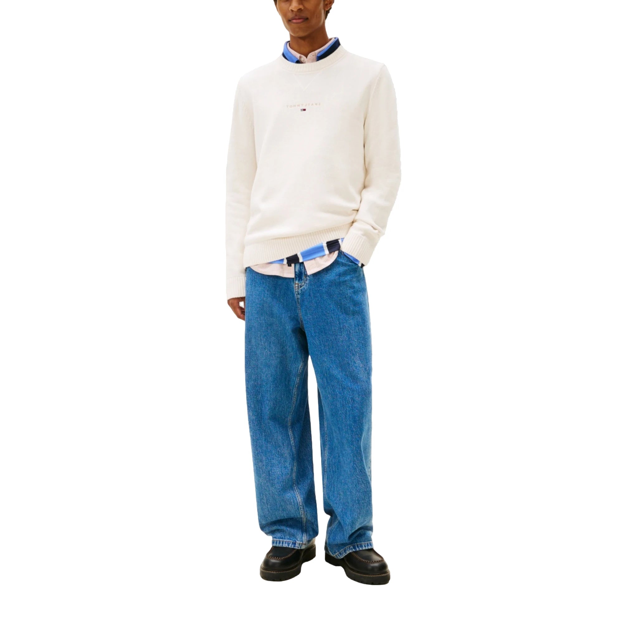 TOMMY HILFIGER Maglione Uomo Cotone Rigenerato Girocollo