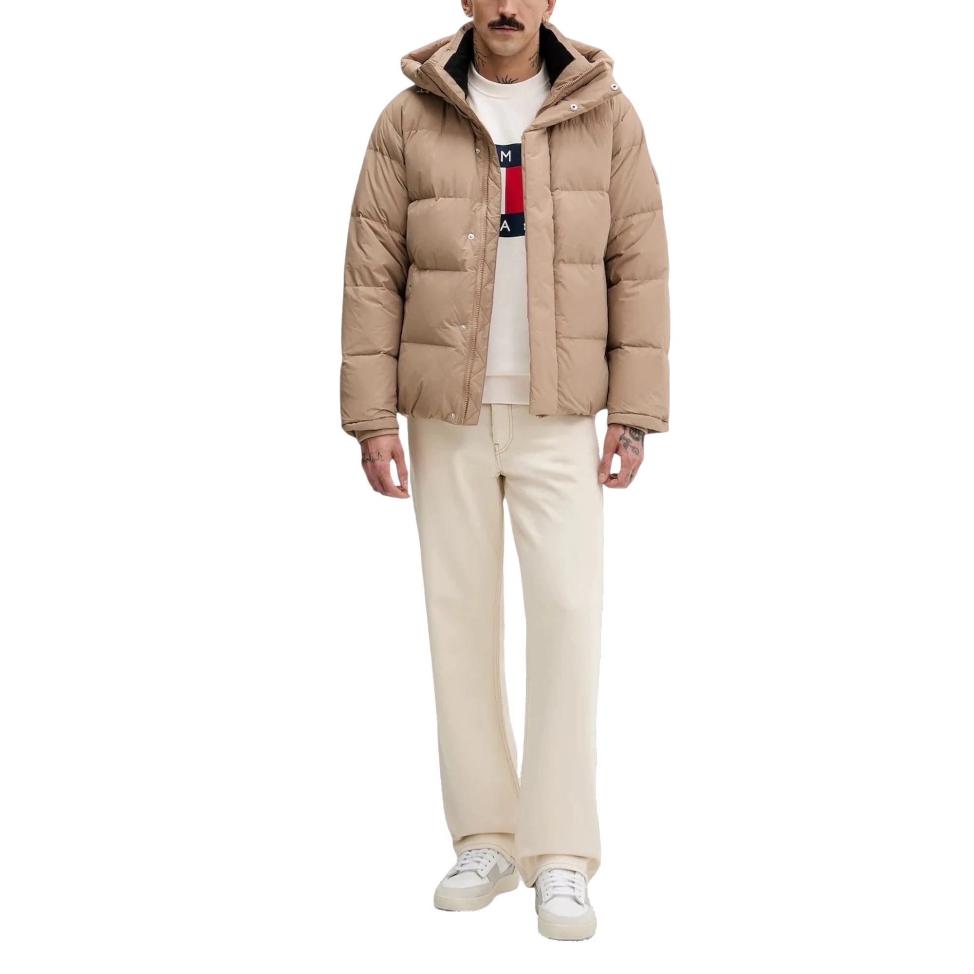 TOMMY HILFIGER JEANS Felpa Uomo Bianco Cotone Organico