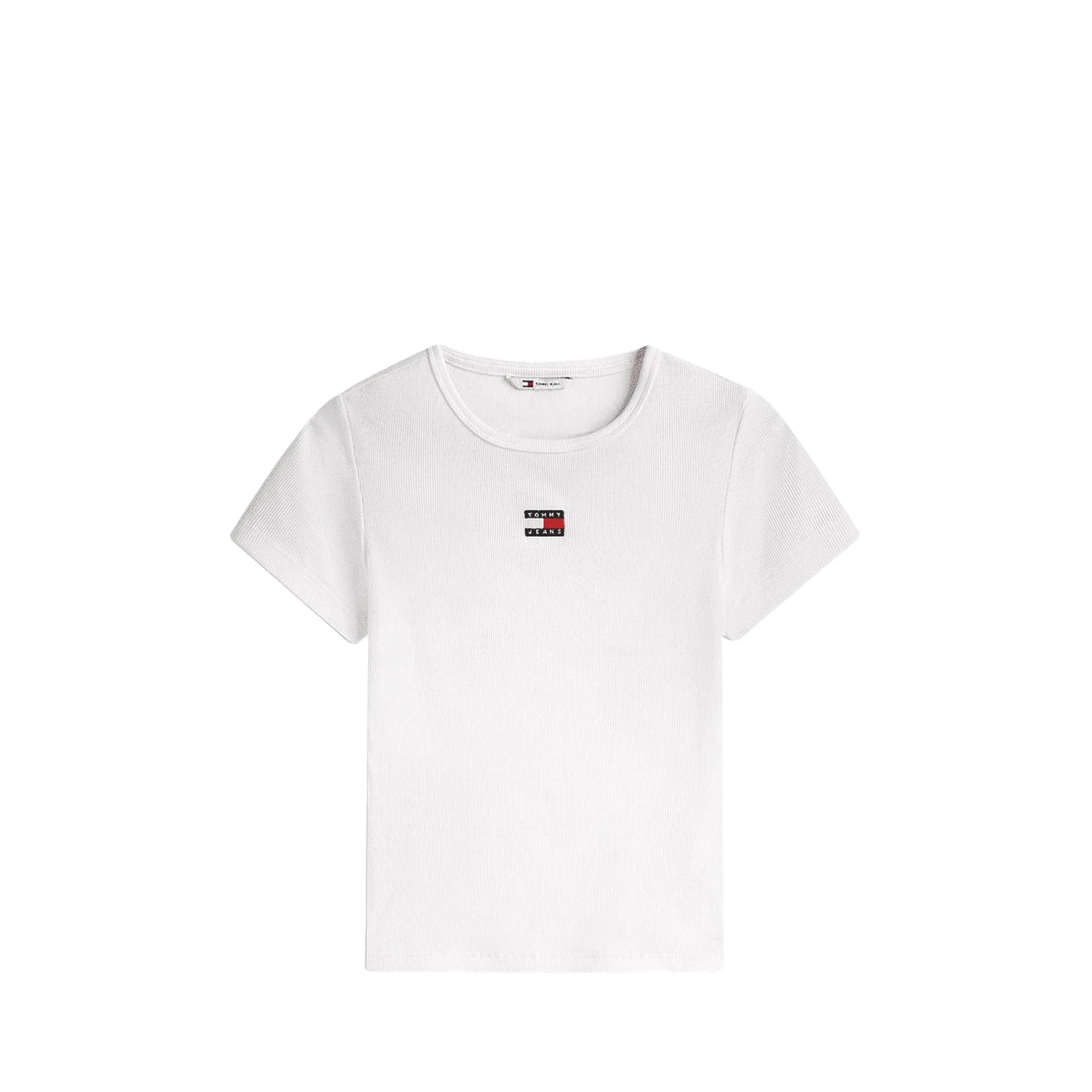 TOMMY HILFIGER T-Shirt Tjw Slim Badge Rib T Donna Bianco