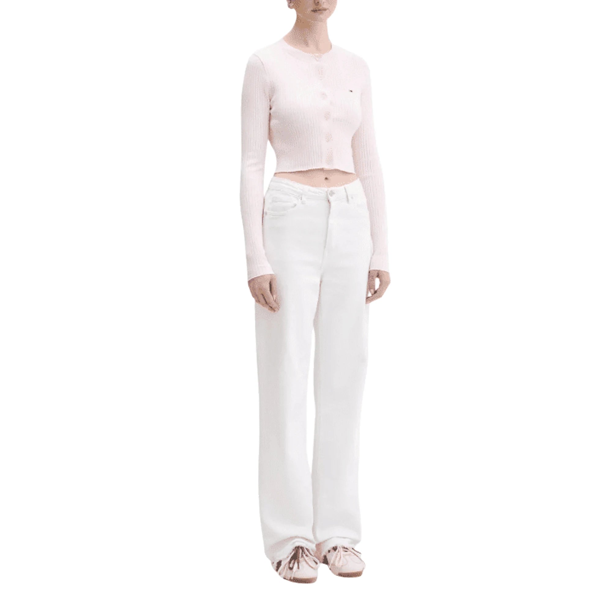 TOMMY HILFIGER JEANS Cardigan Donna Rosa Cotone Organico