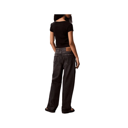CALVIN KLEIN T-Shirt Donna Nero A- Woven Label