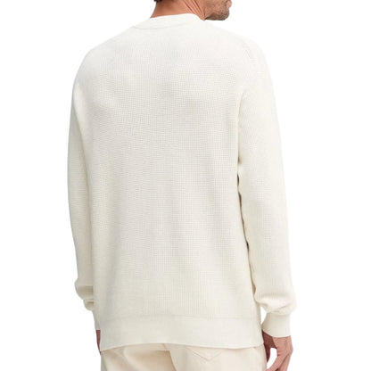 CALVIN KLEIN Maglia in Cotone Waffel Bianco
