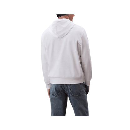 CALVIN KLEIN Felpa con Cappuccio Uomo Cotone Rigenerativo Bianco