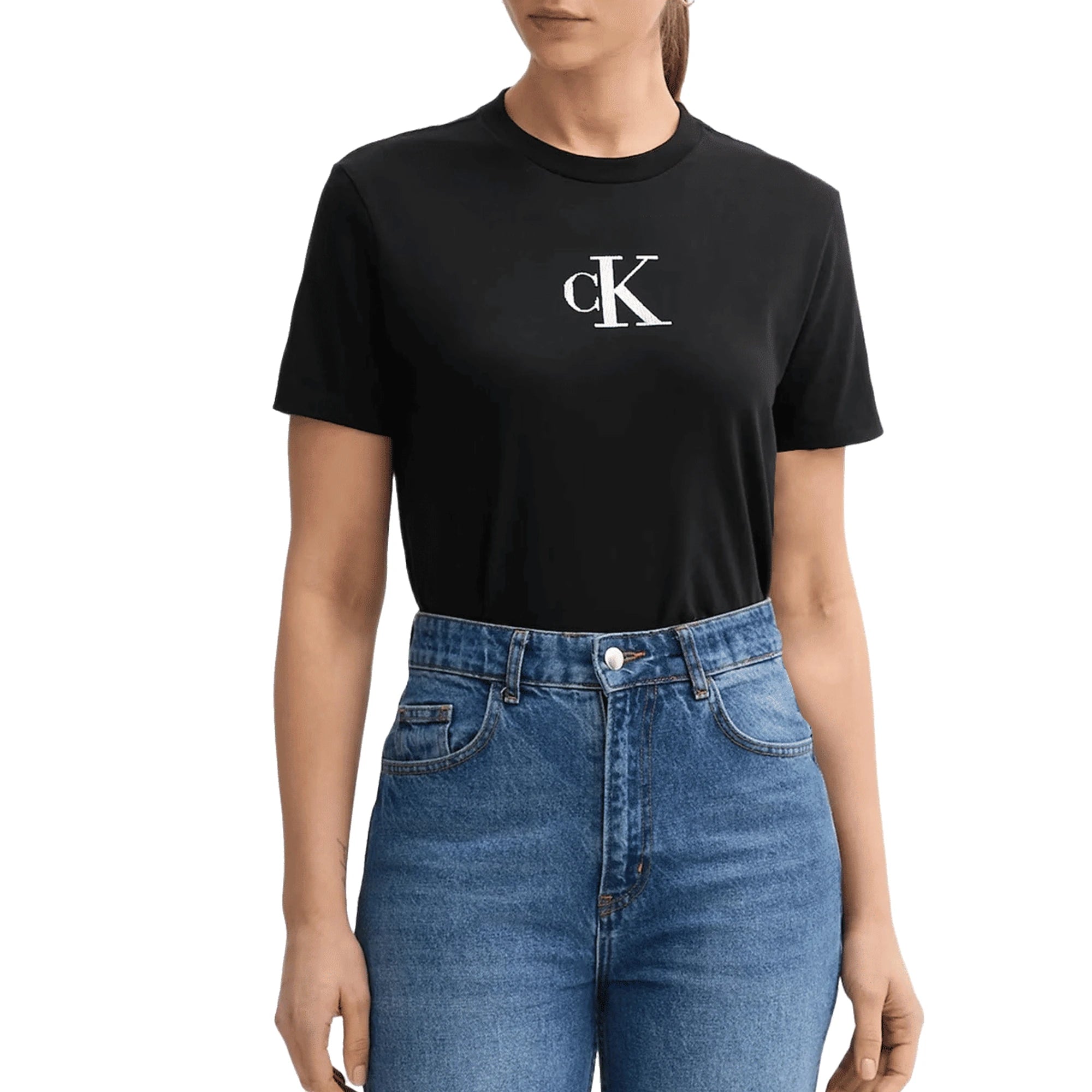 CALVIN KLEIN Maglietta Donna Girocollo Vestibilità Regolare