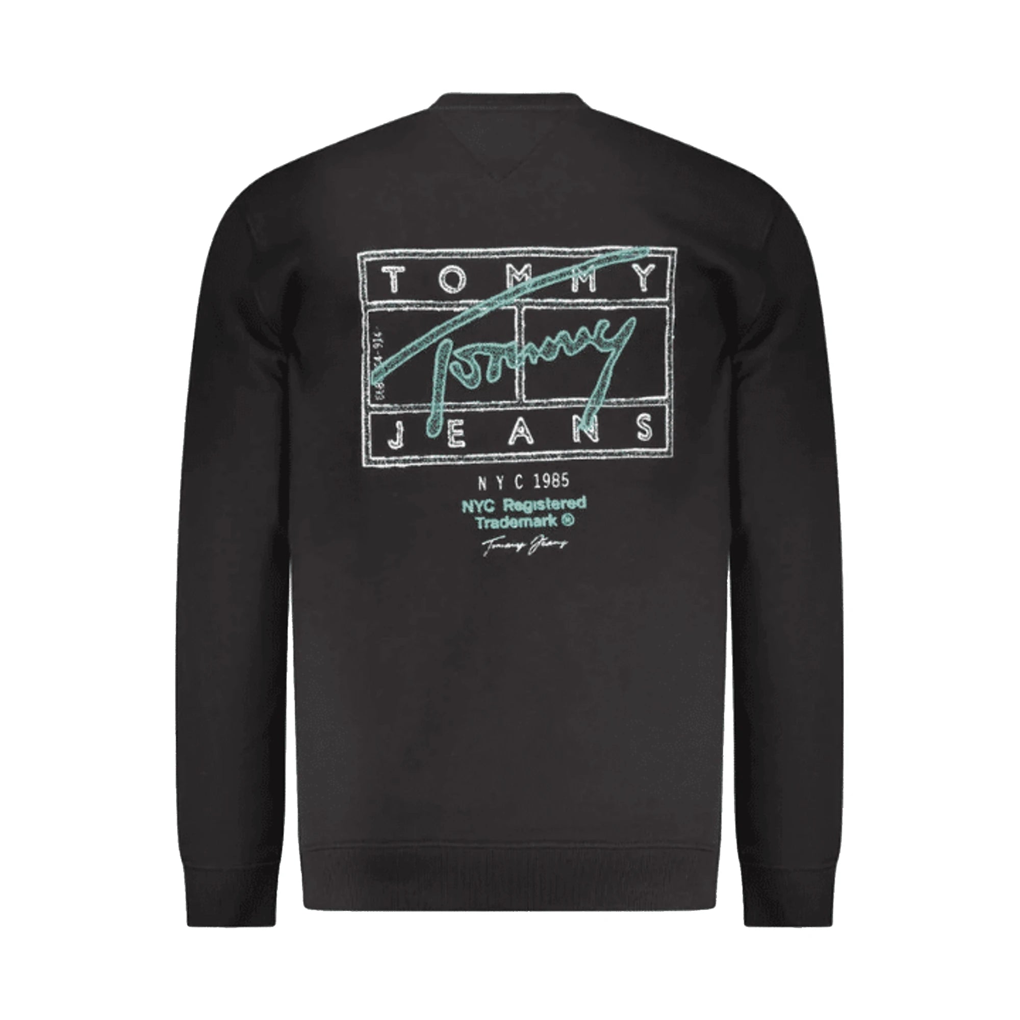 TOMMY HILFIGER Felpa Girocollo Uomo Stampa Logo Cotone