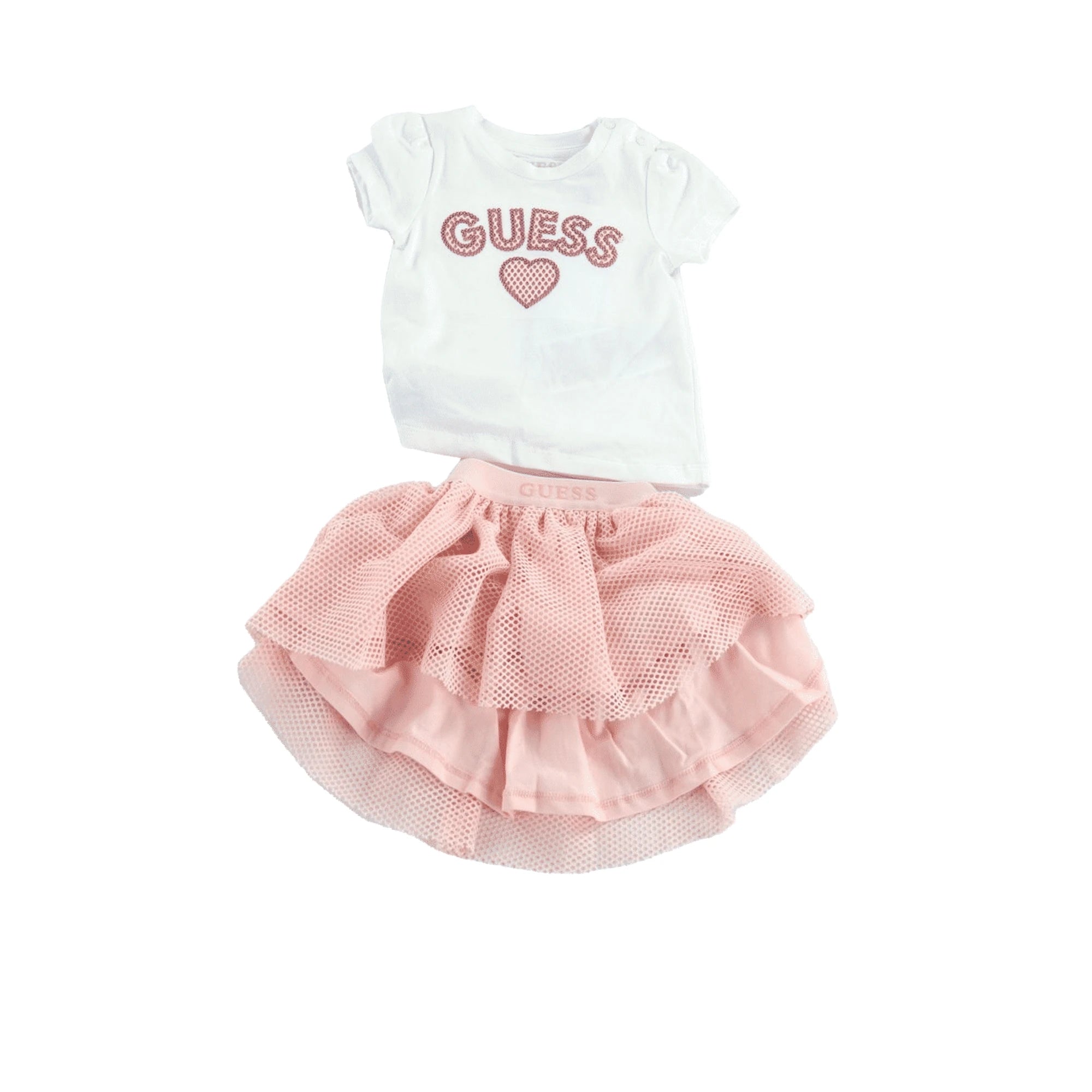 GUESS Set Gonna e T-shirt Bambina Cotone Misto