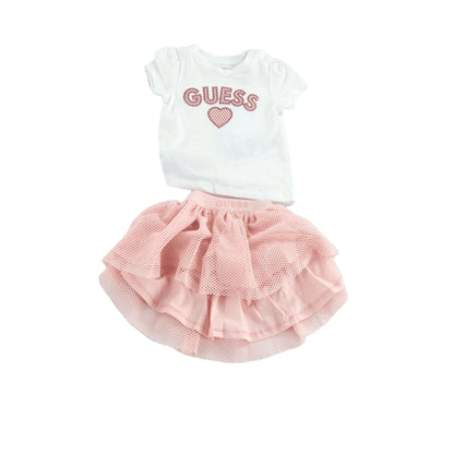 GUESS Set Gonna e T-shirt Bambina Cotone Misto
