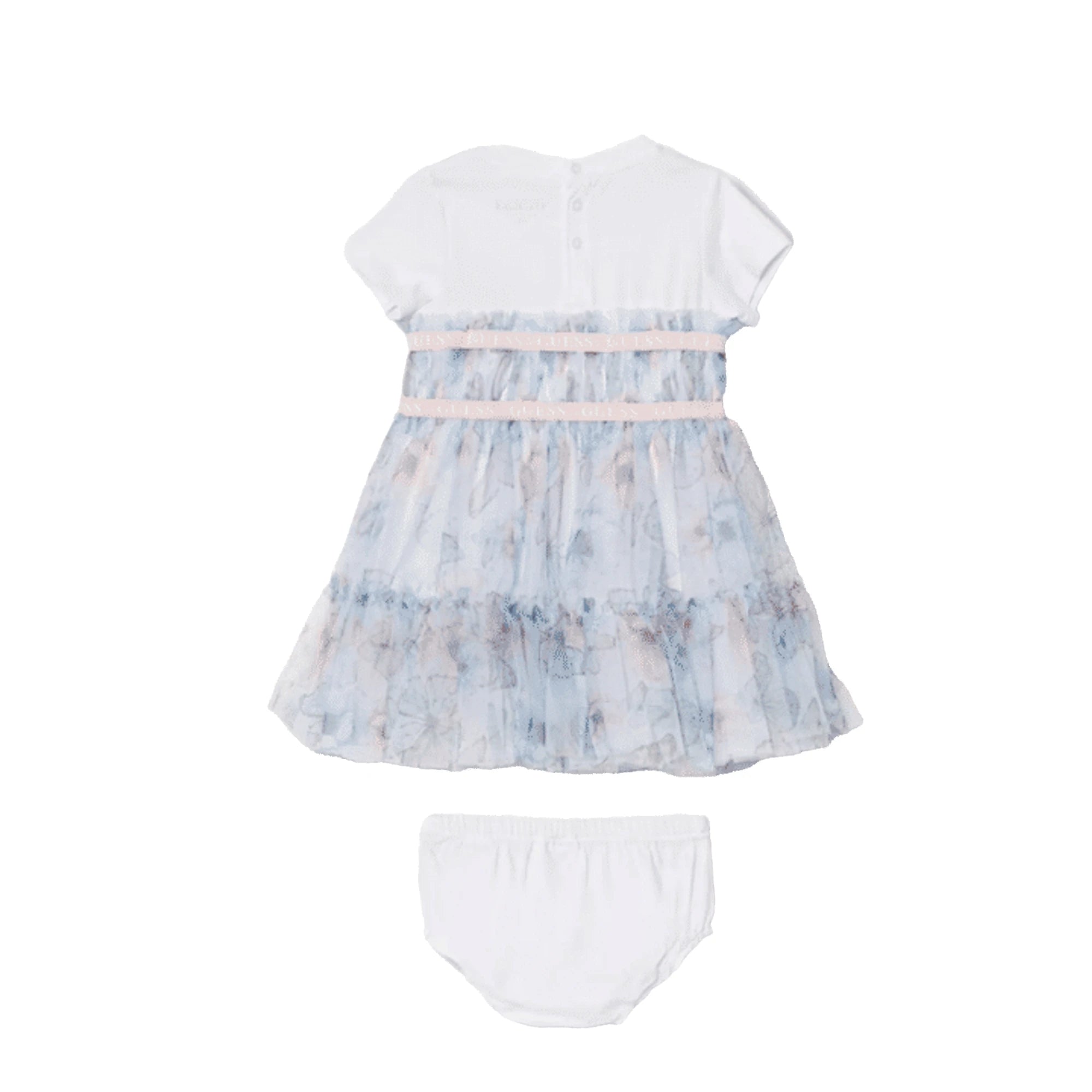 GUESS Vestito da Neonata in Cotone con Stampa Farfalle