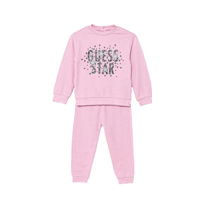 GUESS Set Tuta da Neonata in Cotone Rosa 2 Pezzi