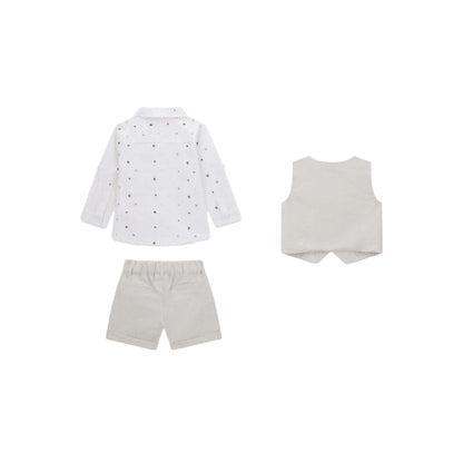 Completo Camicia Gilet e Pantaloncini Elegante Bambino