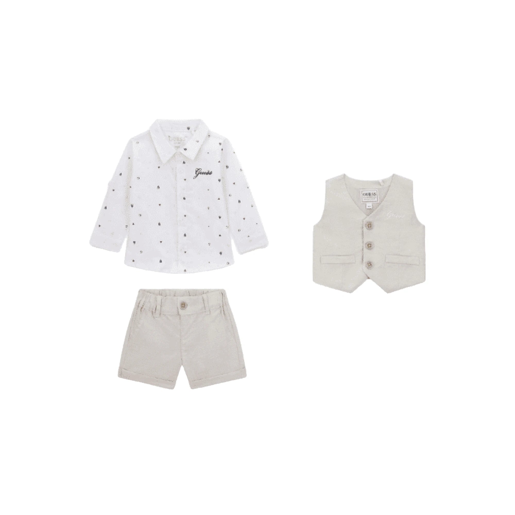 Completo Camicia Gilet e Pantaloncini Elegante Bambino