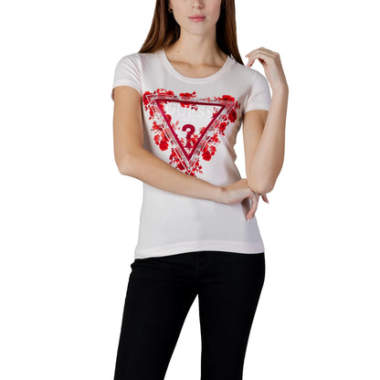 T-shirt Bianca Donna Con Triangolo Floreale 