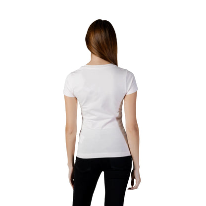 T-shirt Bianca Donna Con Triangolo Floreale 