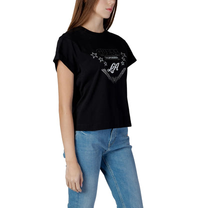 T-shirt Donna Nera SS CN LA STARS TEE 100% Cotone