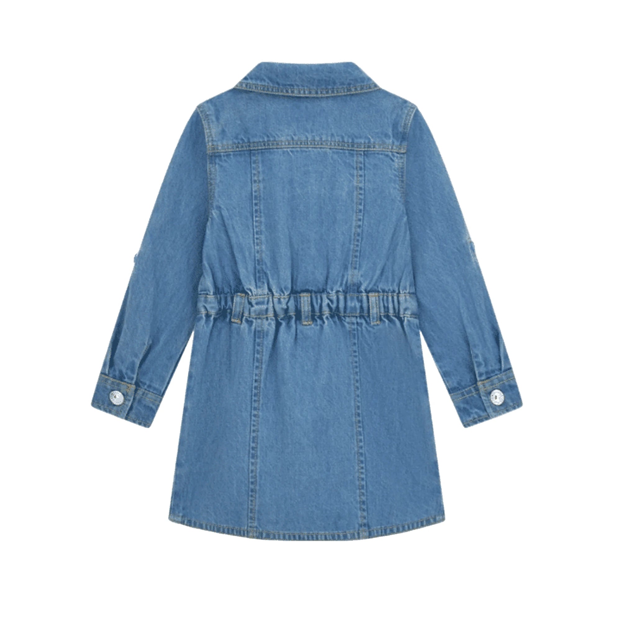 Vestito Jeans Bambina Cotone Maniche Lunghe