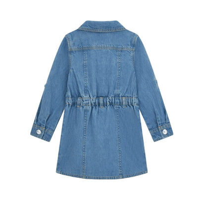 Vestito Jeans Bambina Cotone Maniche Lunghe