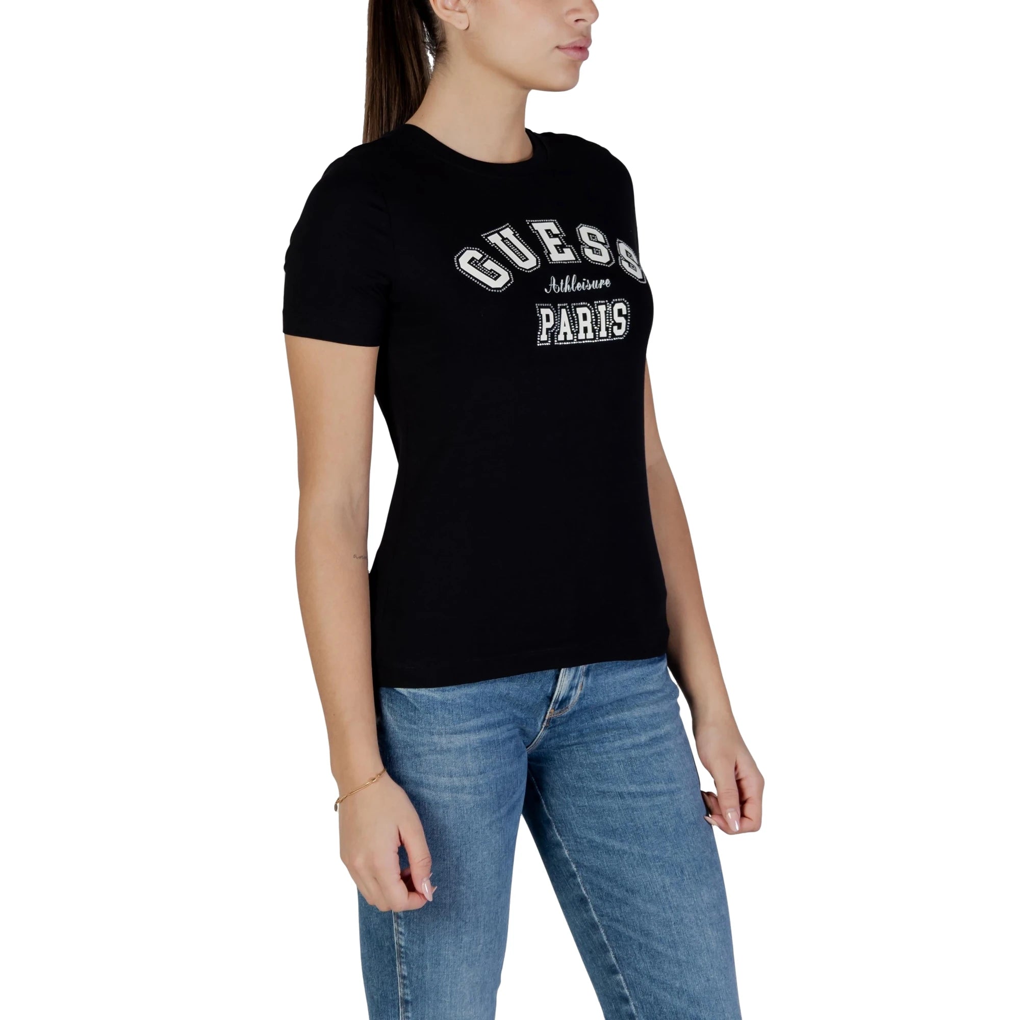 T-shirt ANITA CN SS in Cotone Elasticizzato Nera