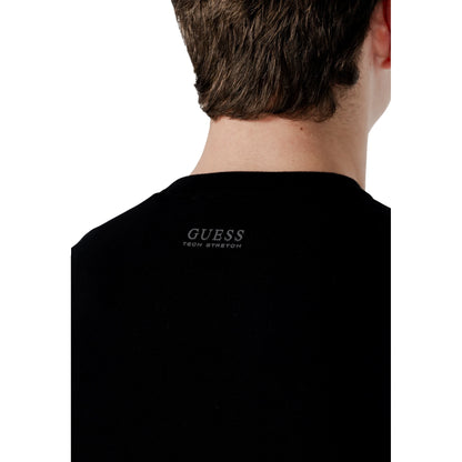Maglia uomo Guess KADIR TECH LS girocollo Nera