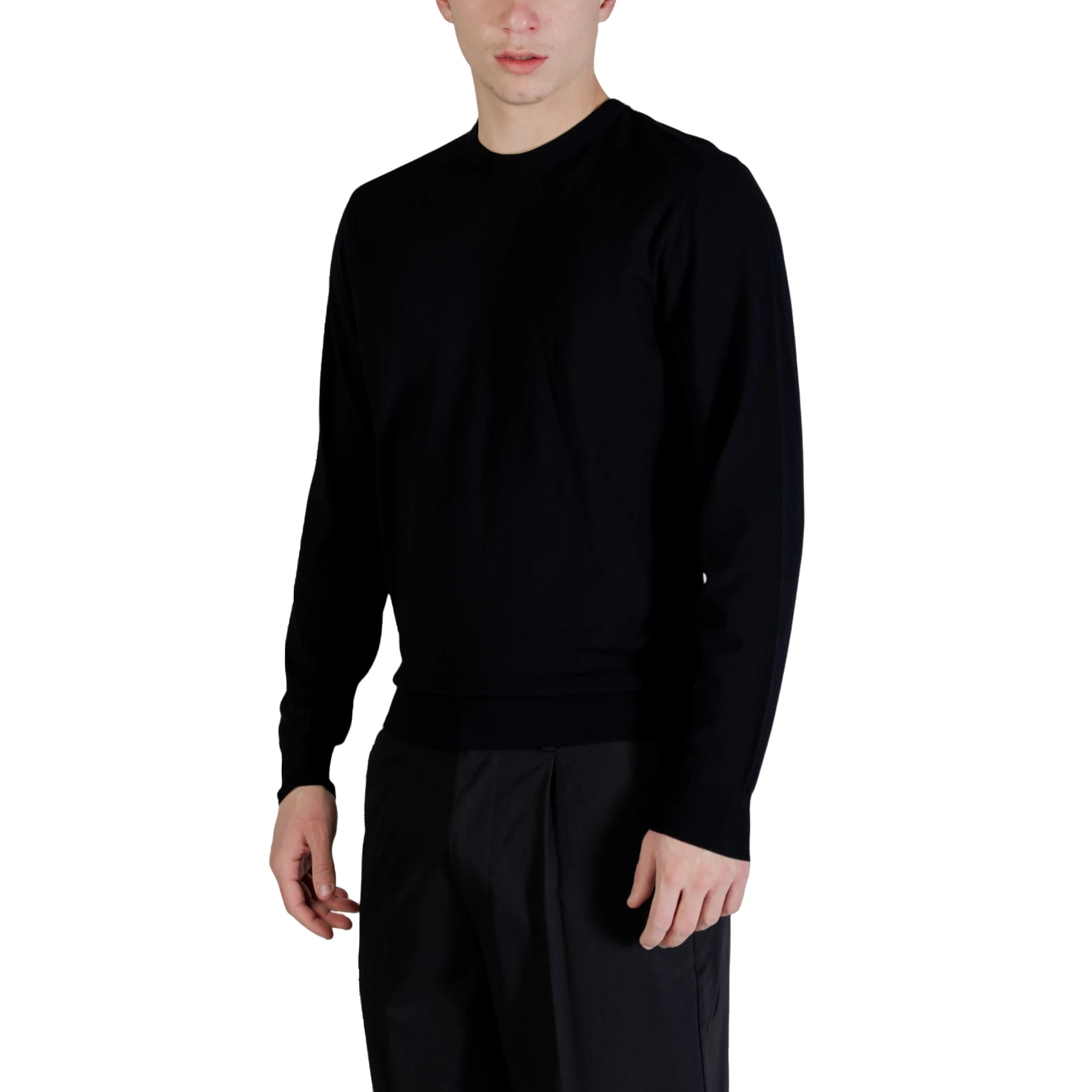Maglia uomo Guess KADIR TECH LS girocollo Nera