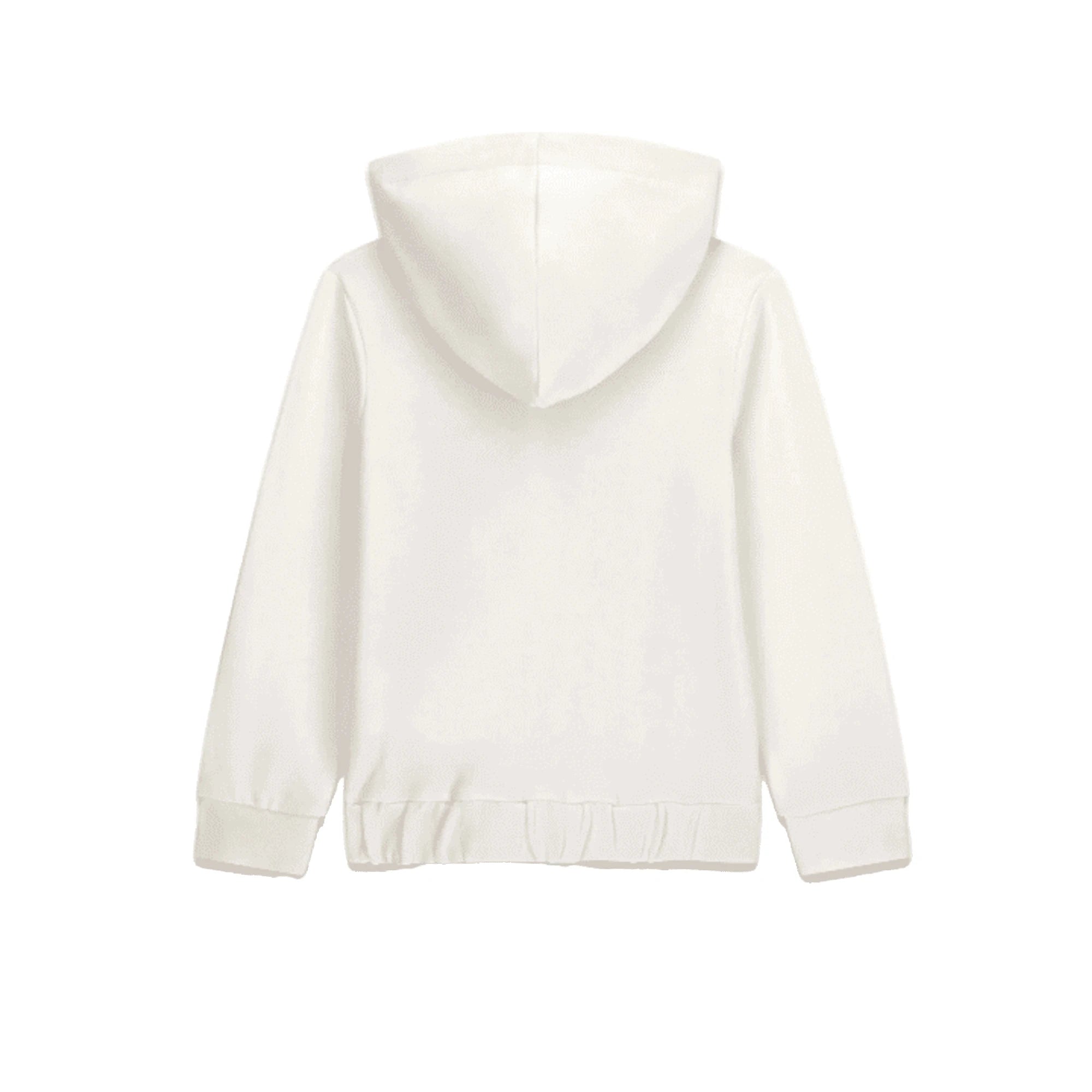 Felpa Bambina con Cappuccio e Zip Bianca e Rosa