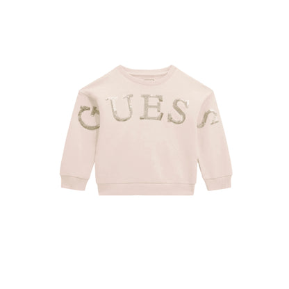 Felpa Bambina Rosa scritta con Paillettes