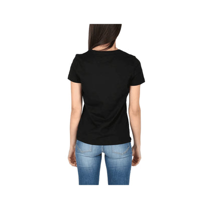 T-Shirt Donna Nera Logo frontale in Cotone