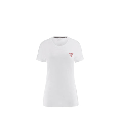 T-Shirt Donna Bianca Cotone Logo Frontale
