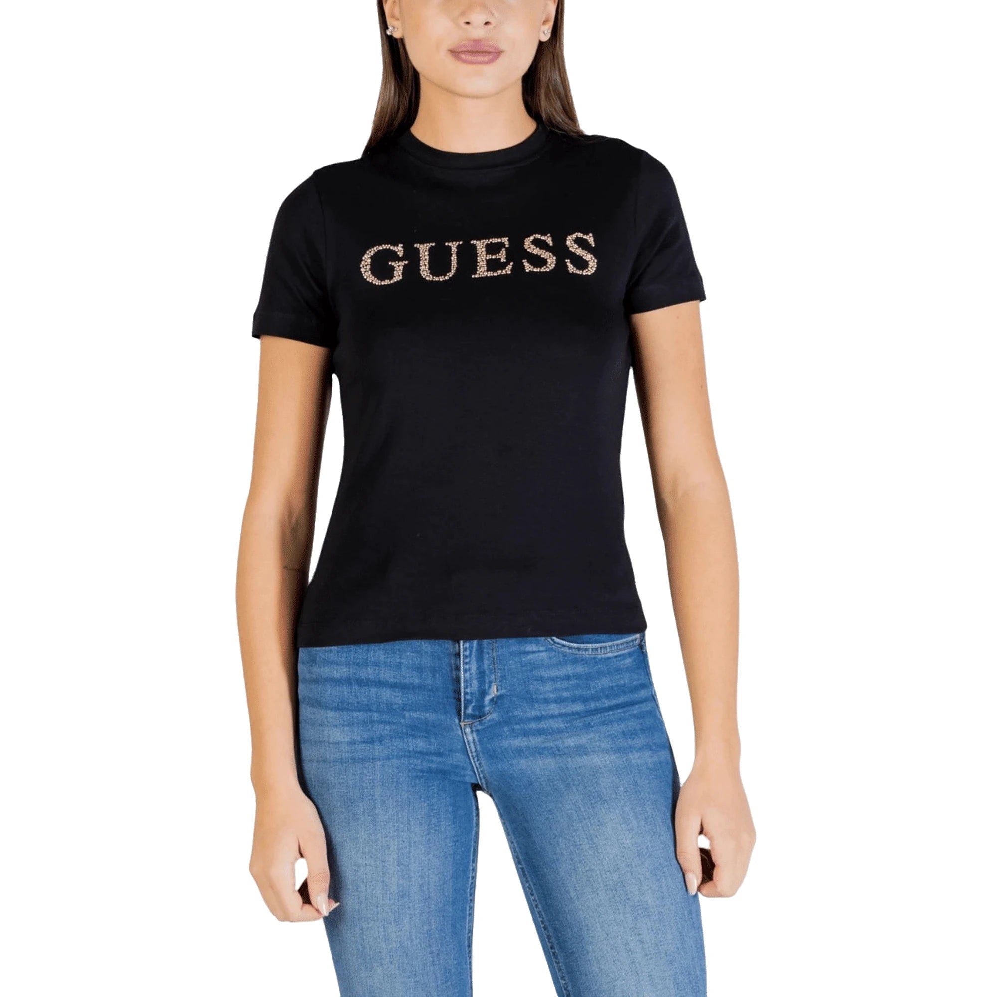  T-Shirt Donna Nera Manica Corta 