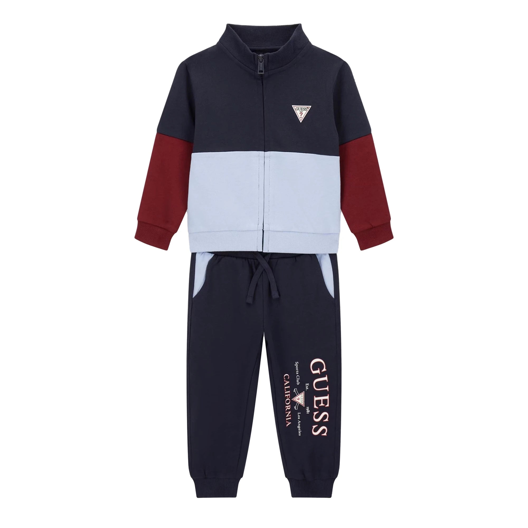 GUESS Set Felpa e Jogger in cotone con scritte multicolore 