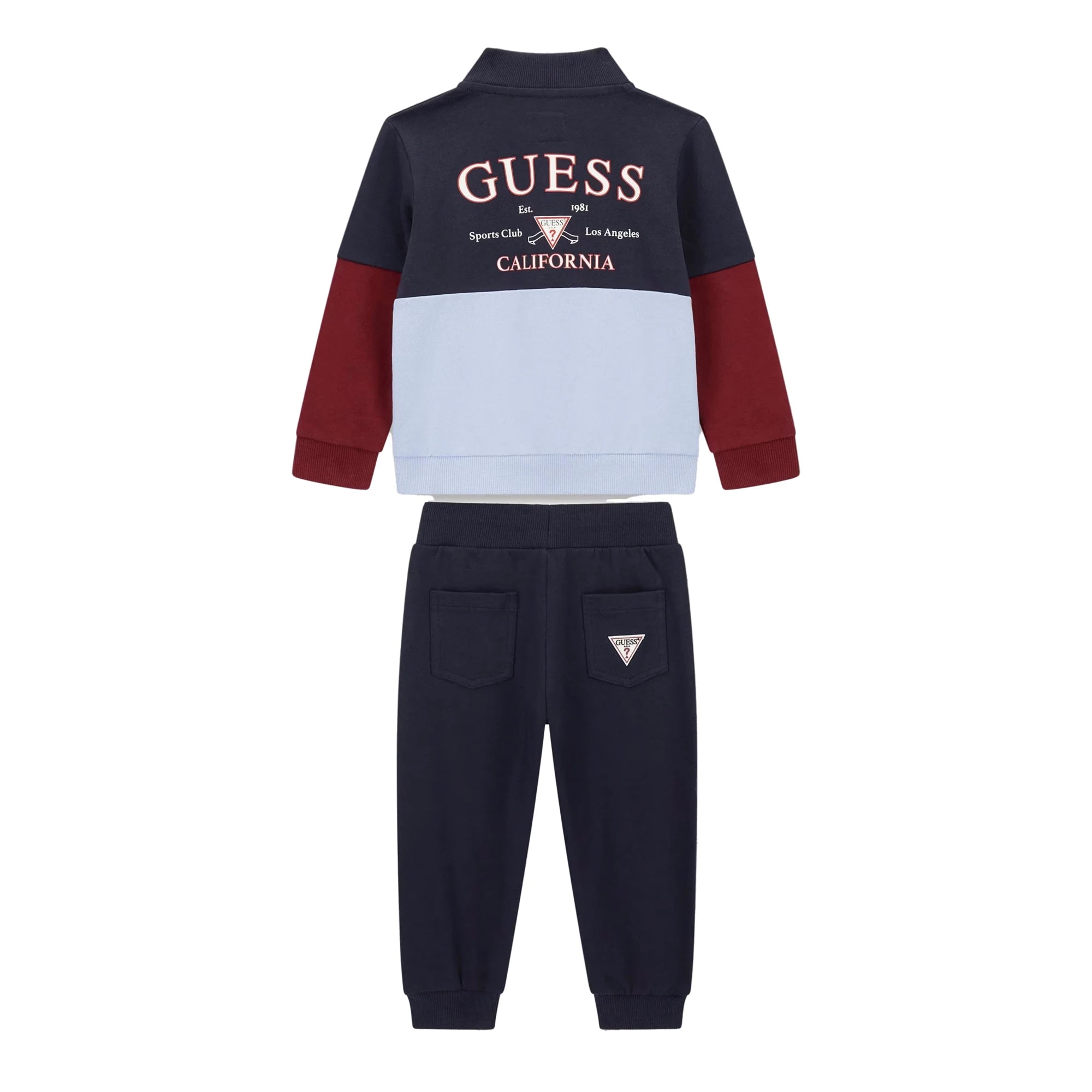 GUESS Set Felpa e Jogger in cotone con scritte multicolore 