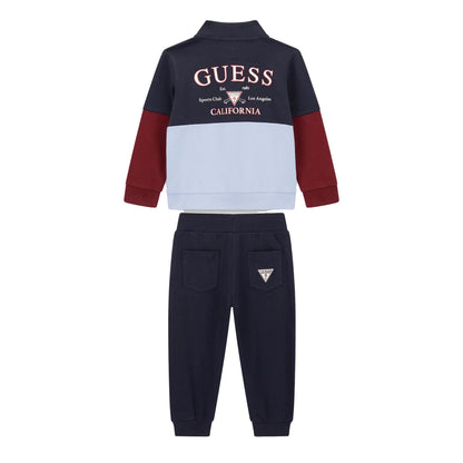 GUESS Set Felpa e Jogger in cotone con scritte multicolore 