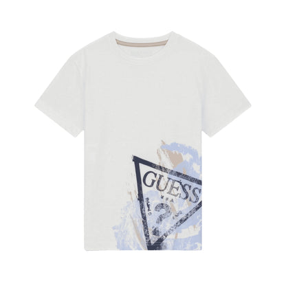 T-shirt in cotone da ragazzo con logo stampato