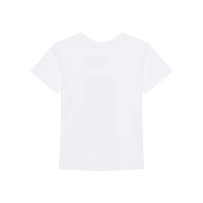 GUESS T-shirt Bambino Cotone Biologico Logo Bianco