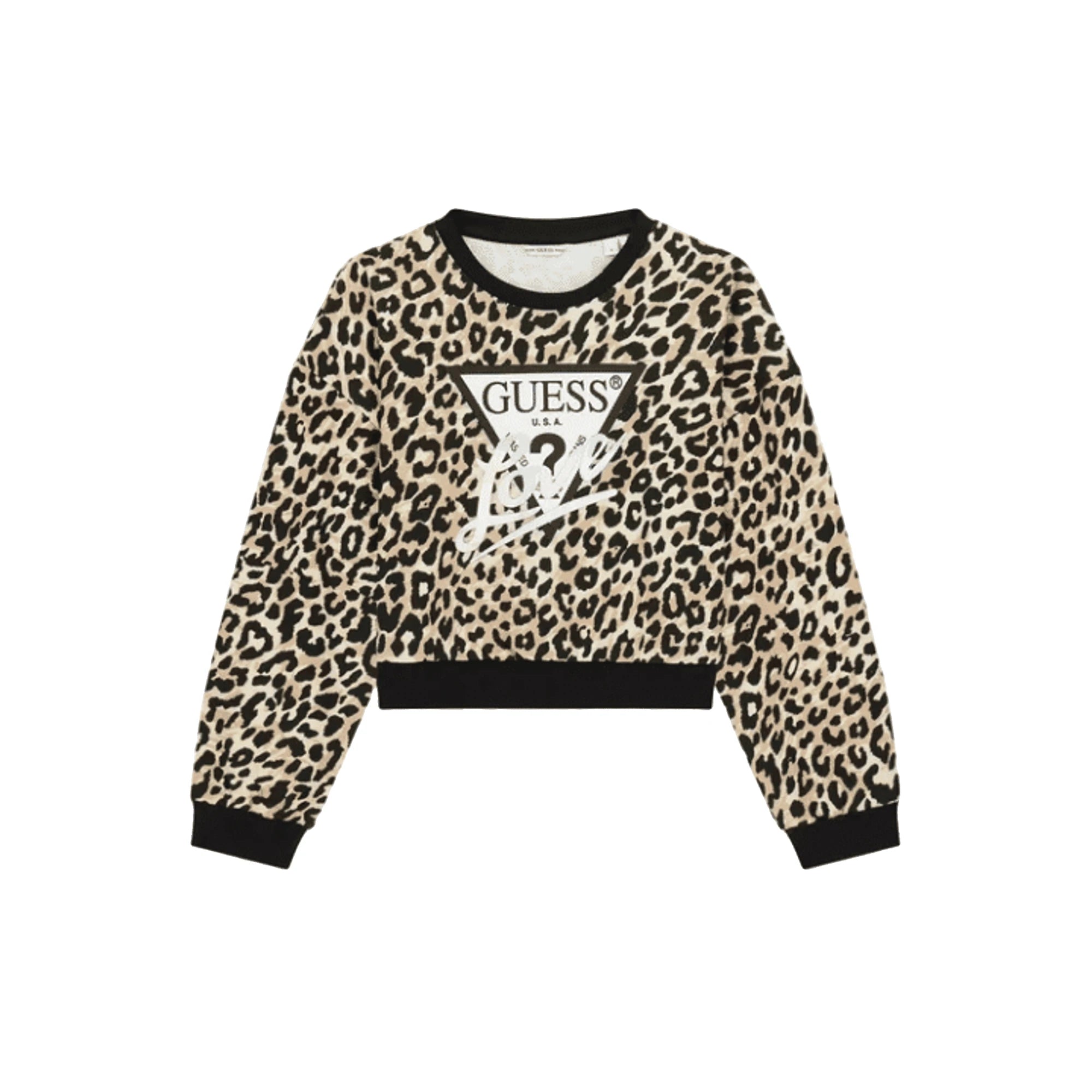 GUESS Baby Felpa Girocollo in Cotone Jersey con Logo Animalier