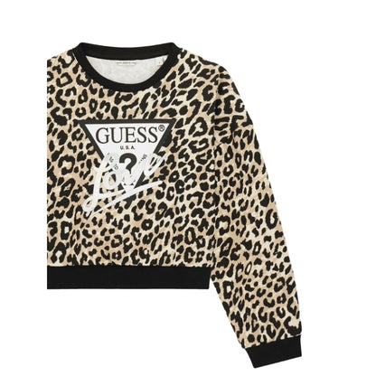 GUESS Baby Felpa Girocollo in Cotone Jersey con Logo Animalier