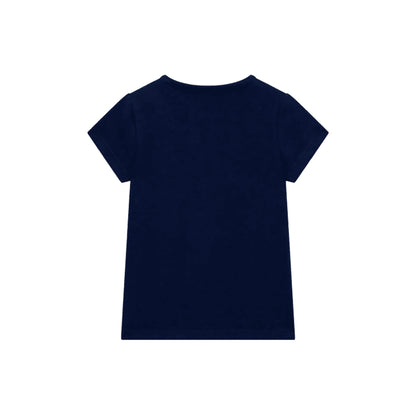 GUESS T-shirt da Bimba con Stampa Logo Glitter in Cotone Elasticizzato