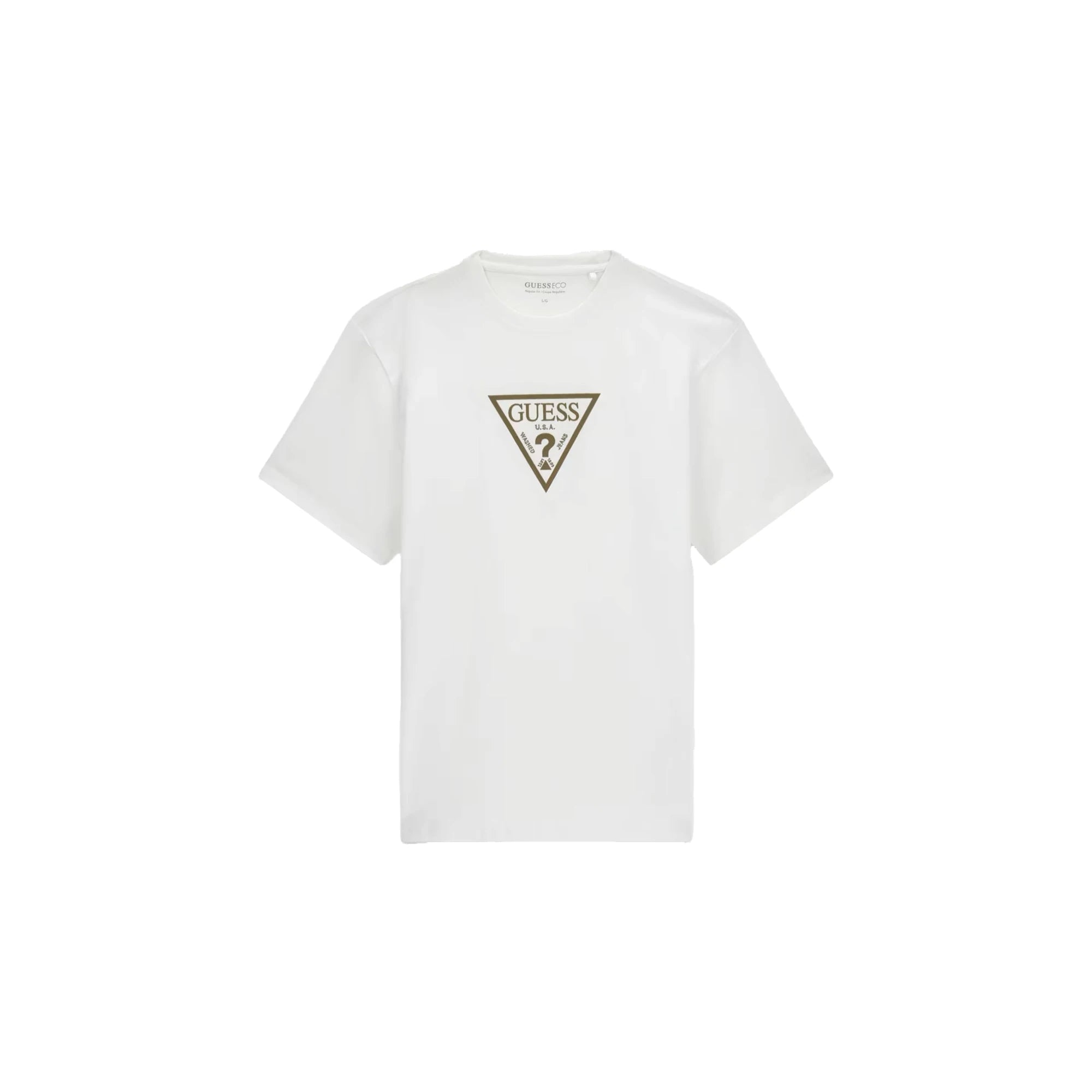 GUESS T-shirt da Uomo in Jersey Cotone con Logo Triangolare
