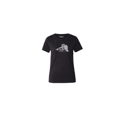 GUESS T-Shirt Corta Stampa a Strass da donna