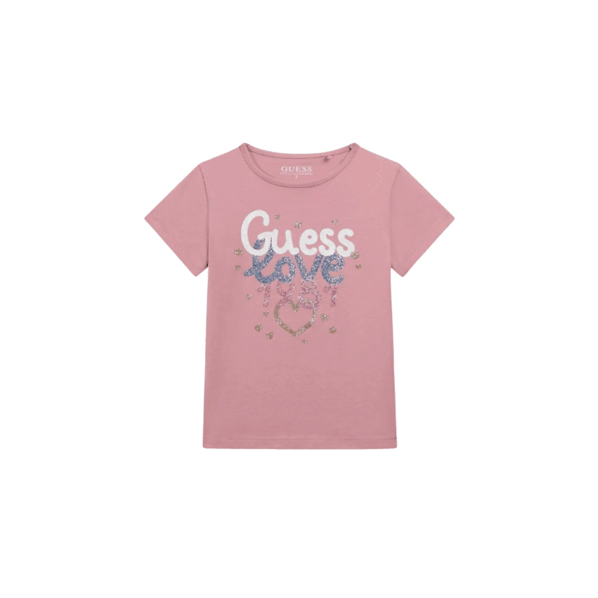 GUESS T-Shirt Rosa Stampa "Guess Love 1981"