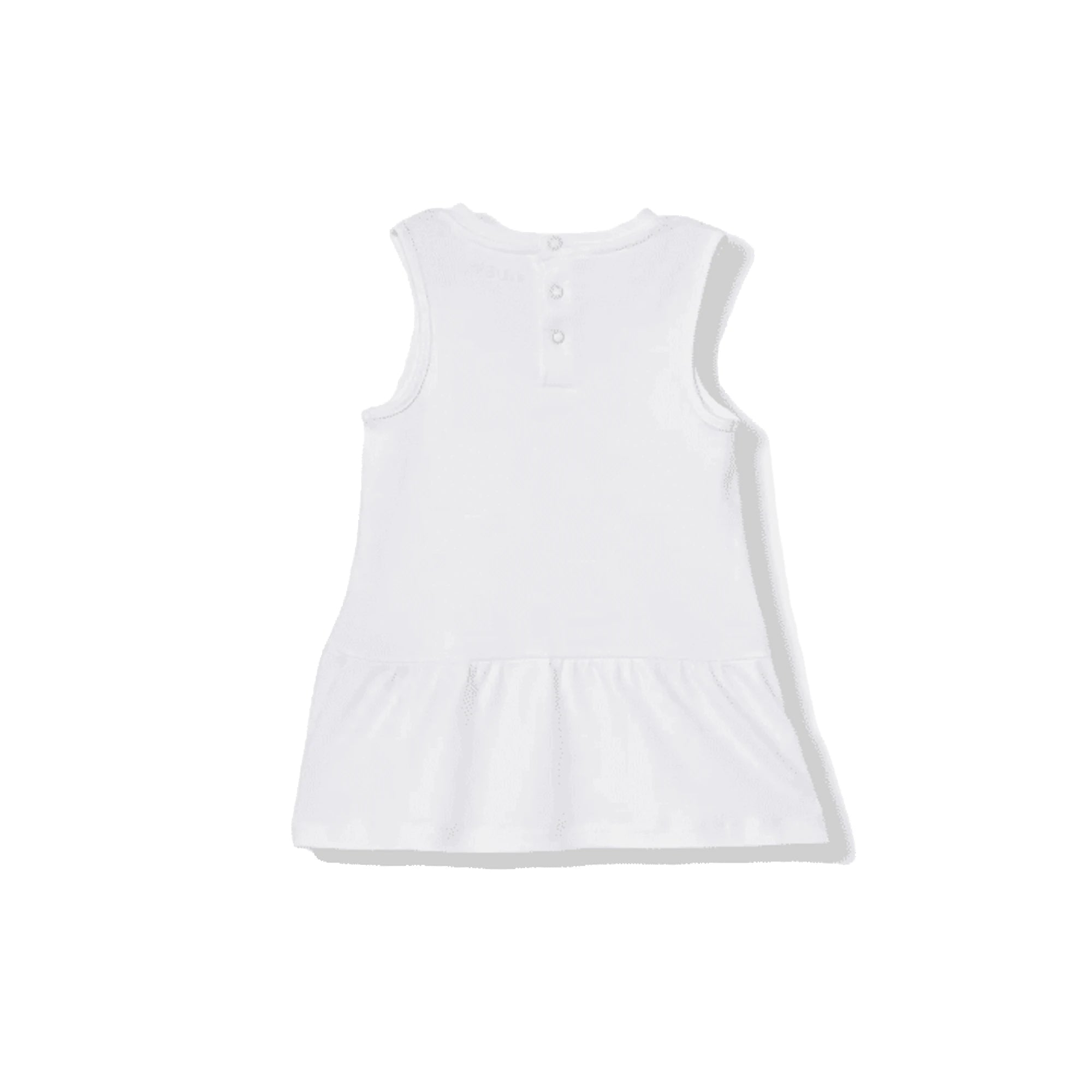 GUESS Vestito Bianco in Cotone da Neonata con Culotte 