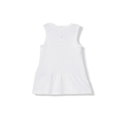 GUESS Vestito Bianco in Cotone da Neonata con Culotte 