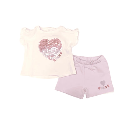 GUESS Completo in Tuta da Neonata Bianco/Viola