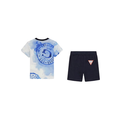 GUESS Set T-shirt e Pantaloni Corti in Cotone da Bambino