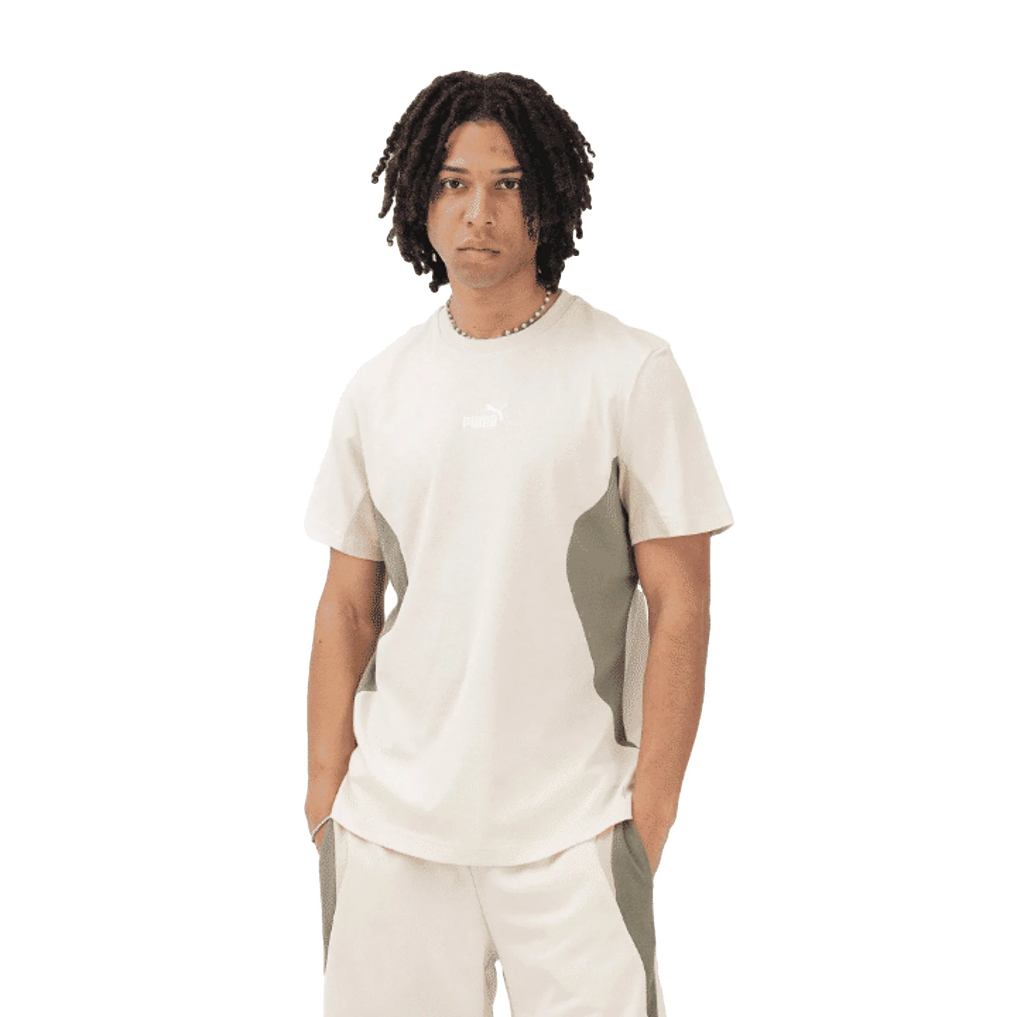 PUMA T-shirt Essentials Block Panna Uomo
