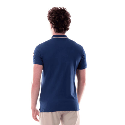 COLMAR Polo in Piqué di Cotone Blu da Uomo