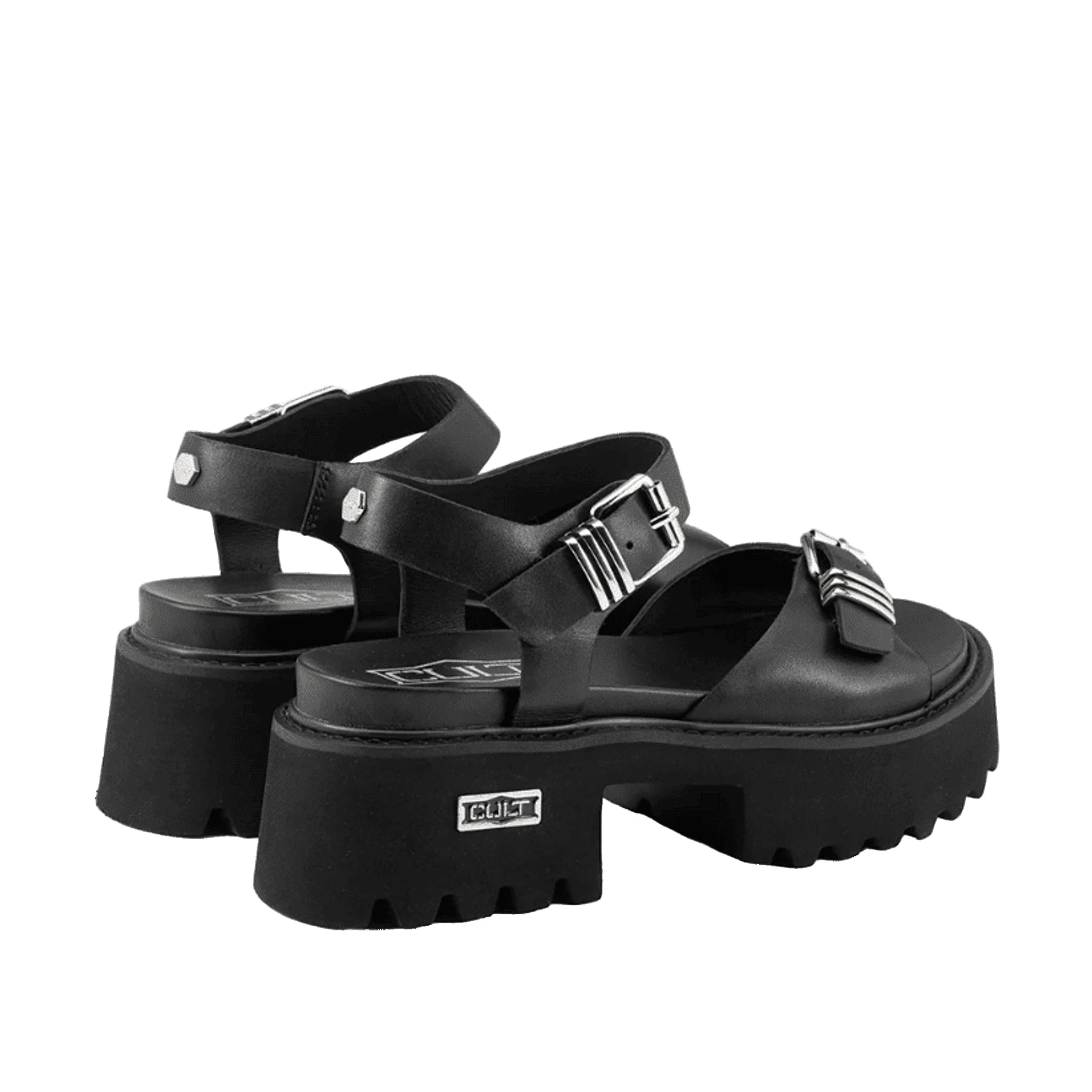 CULT Sandali CHER 4732 Platform Pelle Nera